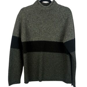 Heather & Tweed Men's Lamb's Wool Blend Mock Neck Long Sleeve Pullover Sweater